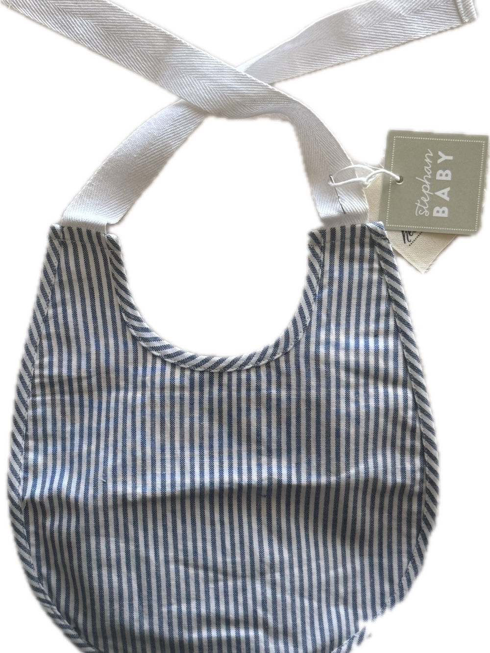 Striped Blue Baby Bib by Stephen Baby